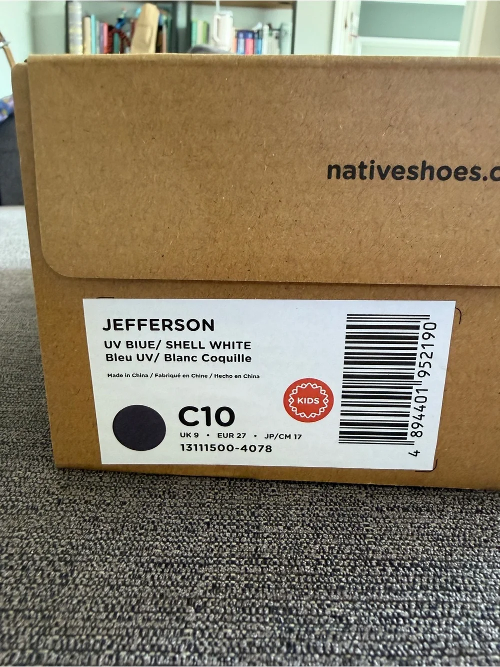 Native Shoes Jefferson Slip-On Kids Water Shoes in Blue and White